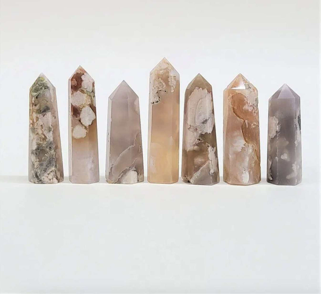 Flower Agate Destiny Tower - Sacred Crystals Obelisk