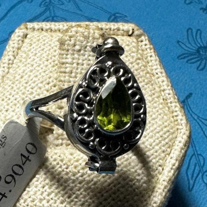 Gemstone Poison Ring 04.2036 - Sacred Crystals Rings