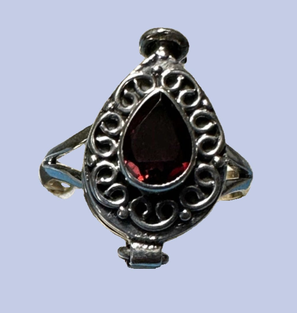 Gemstone Poison Ring 04.2036 - Sacred Crystals Rings