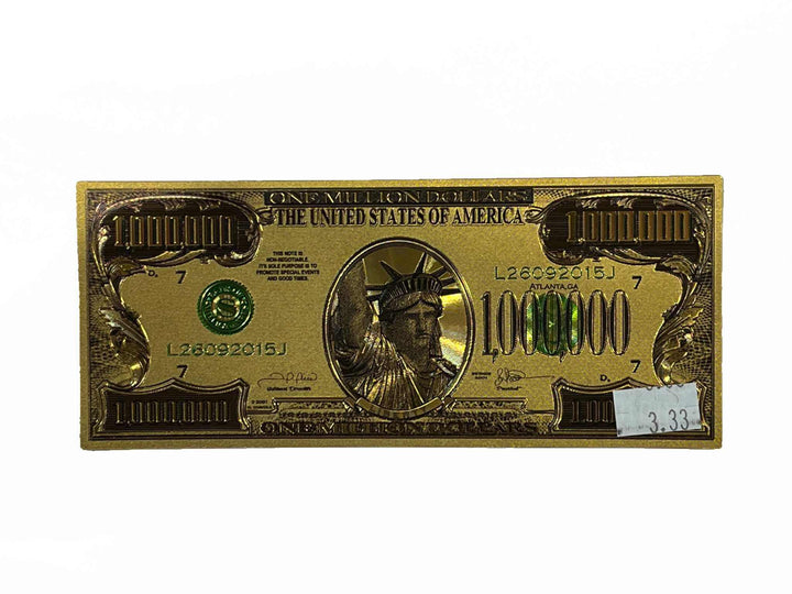 Gold Million Dollar Bill - Sacred Crystals Sacred Book Store