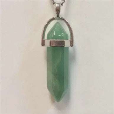 Green Aventurine Bullet Point Necklace - Sacred Crystals Chains and Necklaces