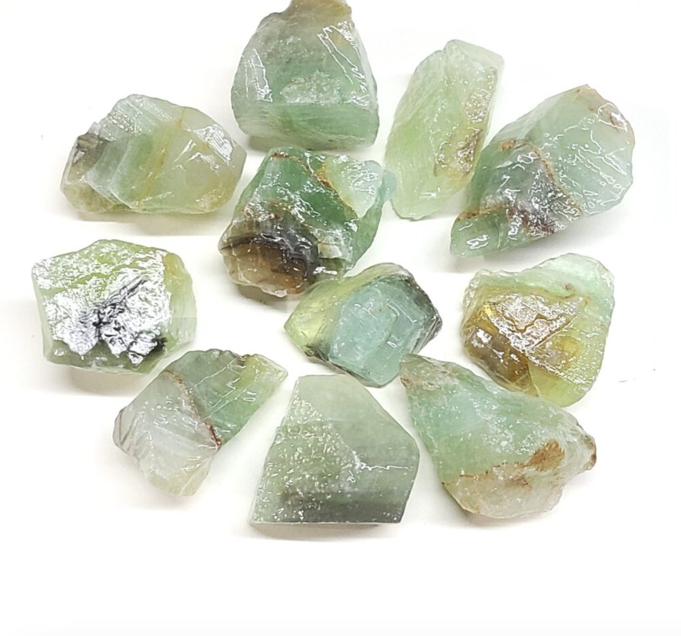 Green Calcite Rough - Sacred Crystals Rough Stones