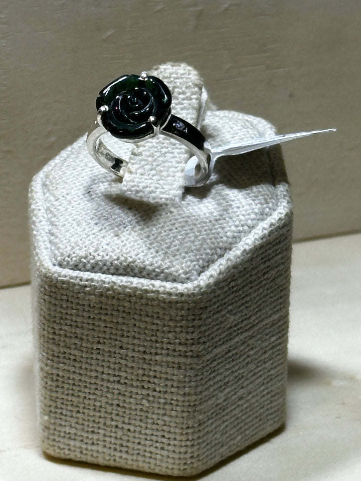 Green Tourmaline Flower Ring (03.0048) - Sacred Crystals Rings