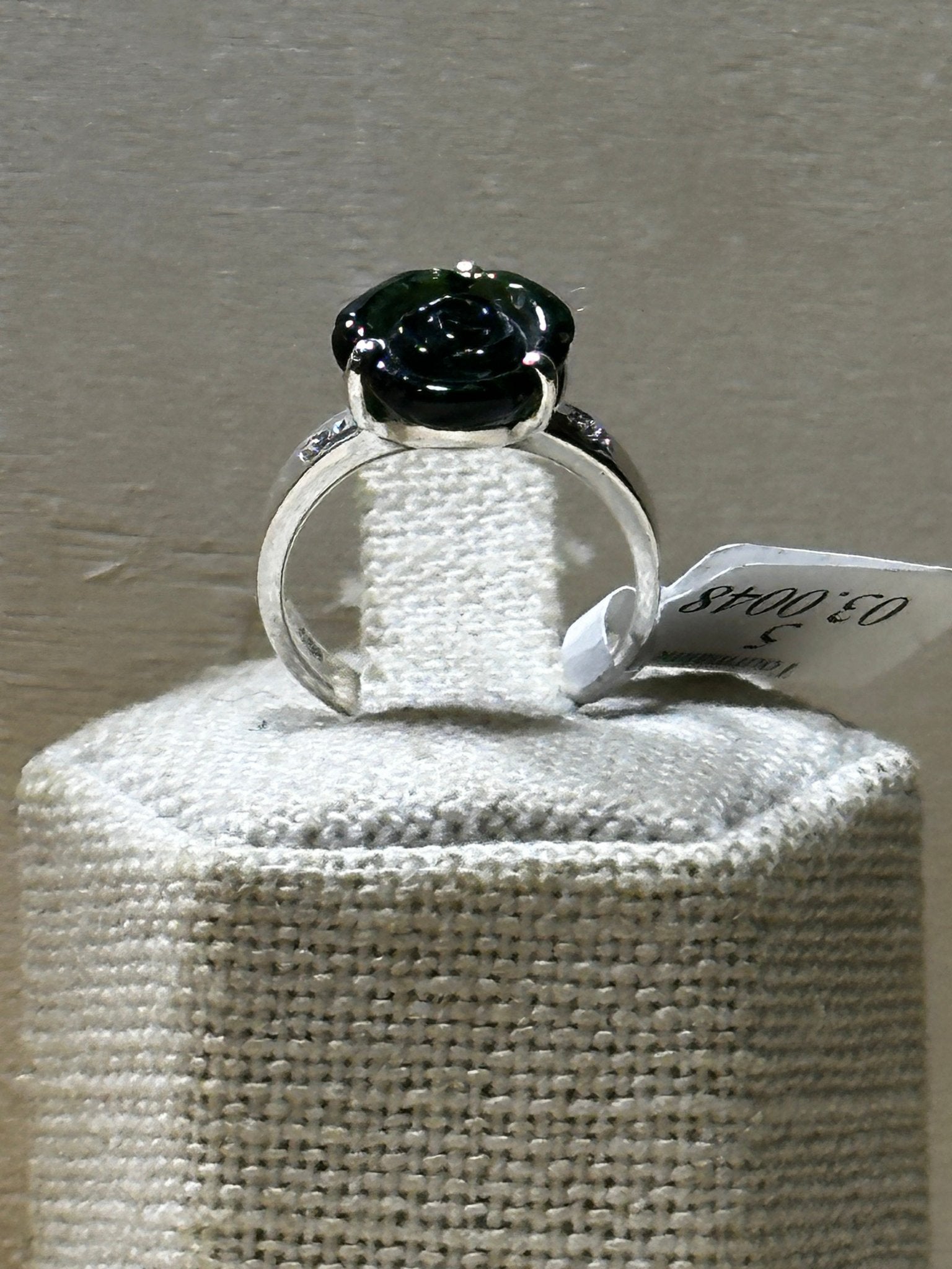 Green Tourmaline Flower Ring (03.0048) - Sacred Crystals Rings