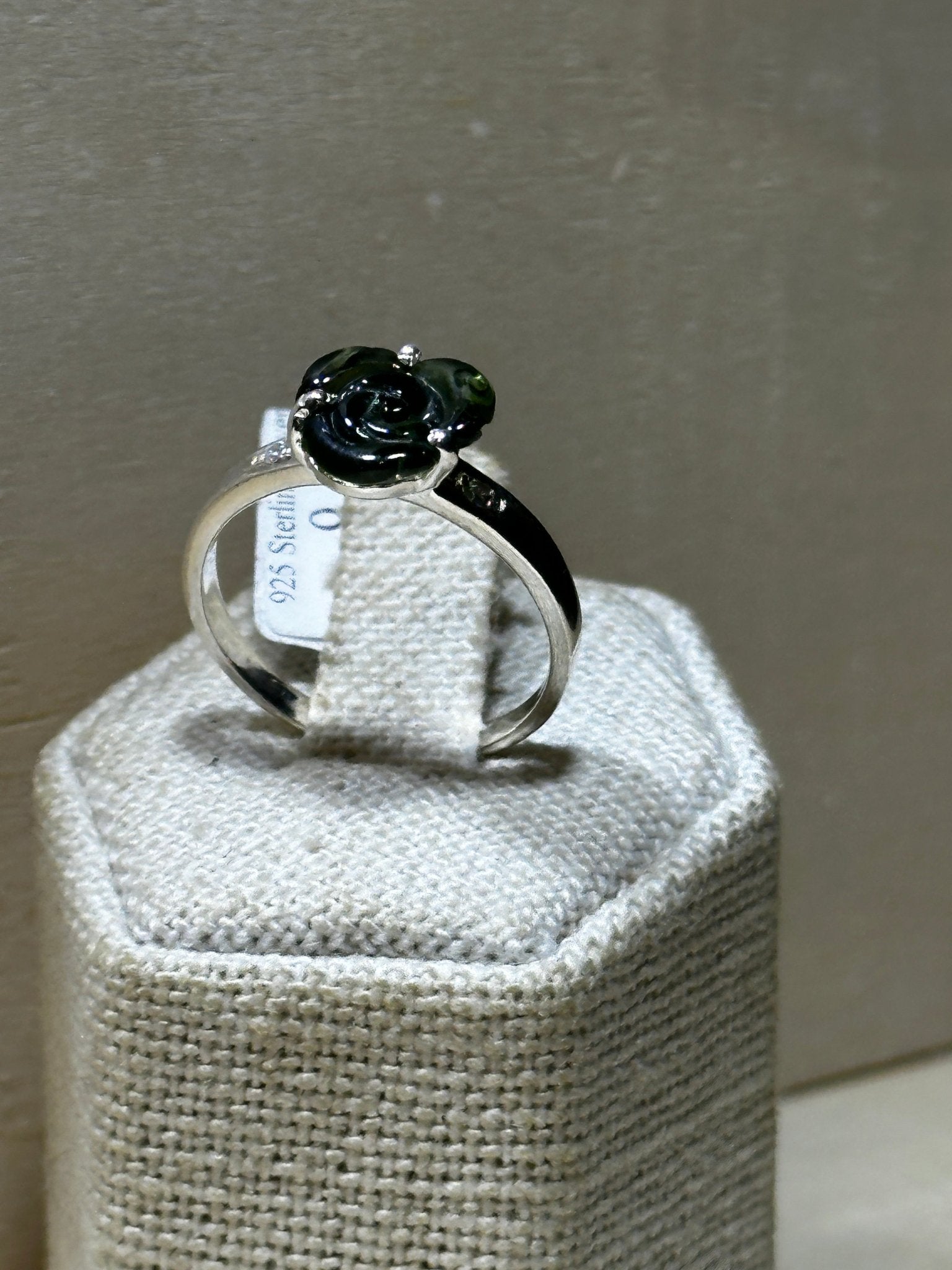 Green Tourmaline Flower Ring (03.0048) - Sacred Crystals Rings