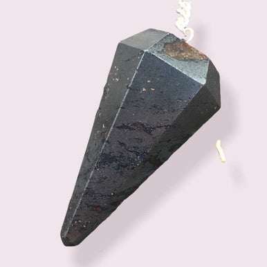 Hematite Pendulum - 6 sided point - Sacred Crystals Pendulums