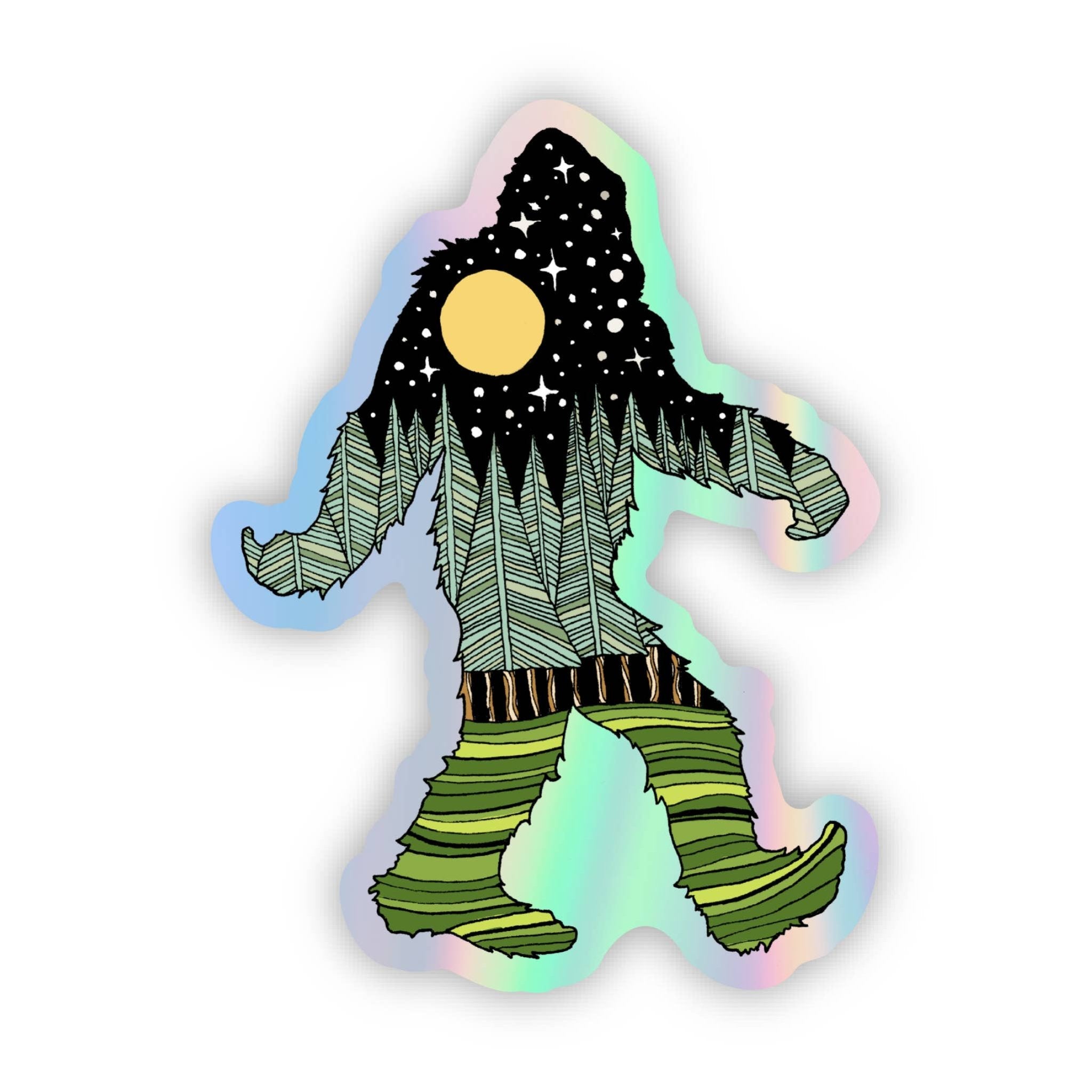 Holographic Big Foot Wilderness Sticker - Sacred Crystals Stickers