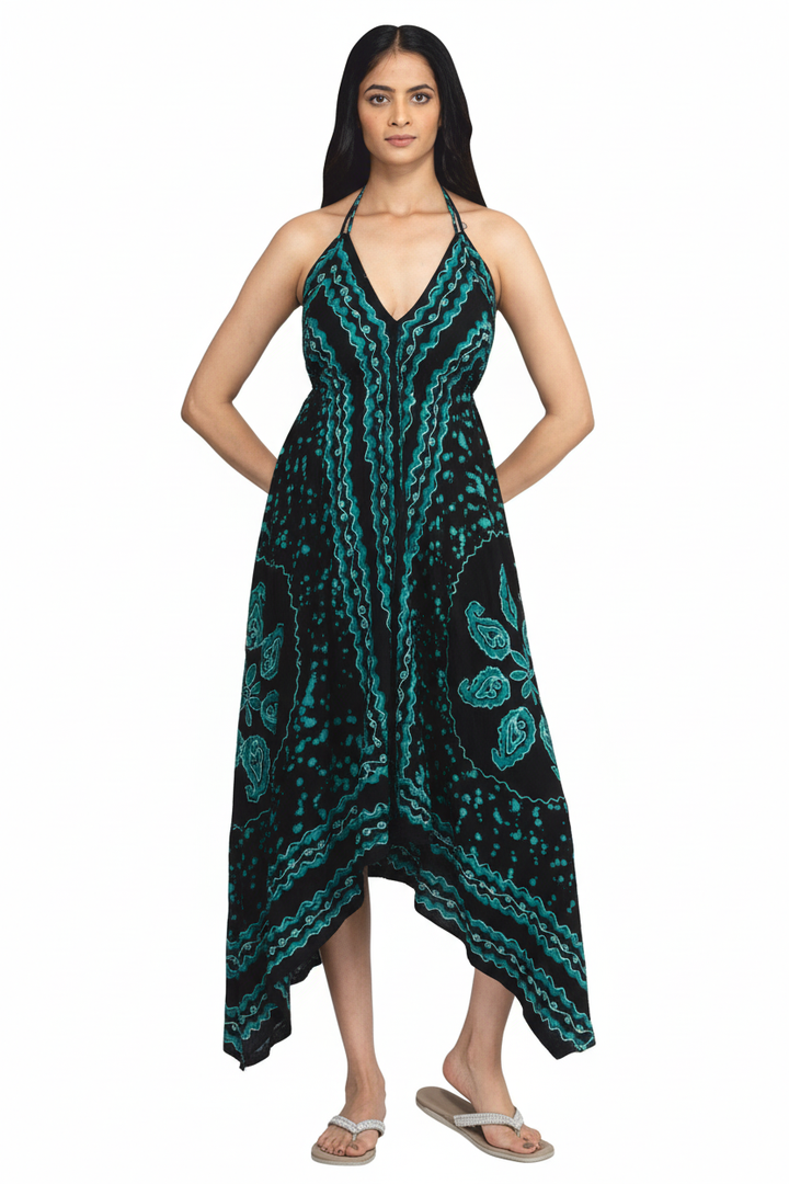 Teal &amp; Black Paisley Sundress
