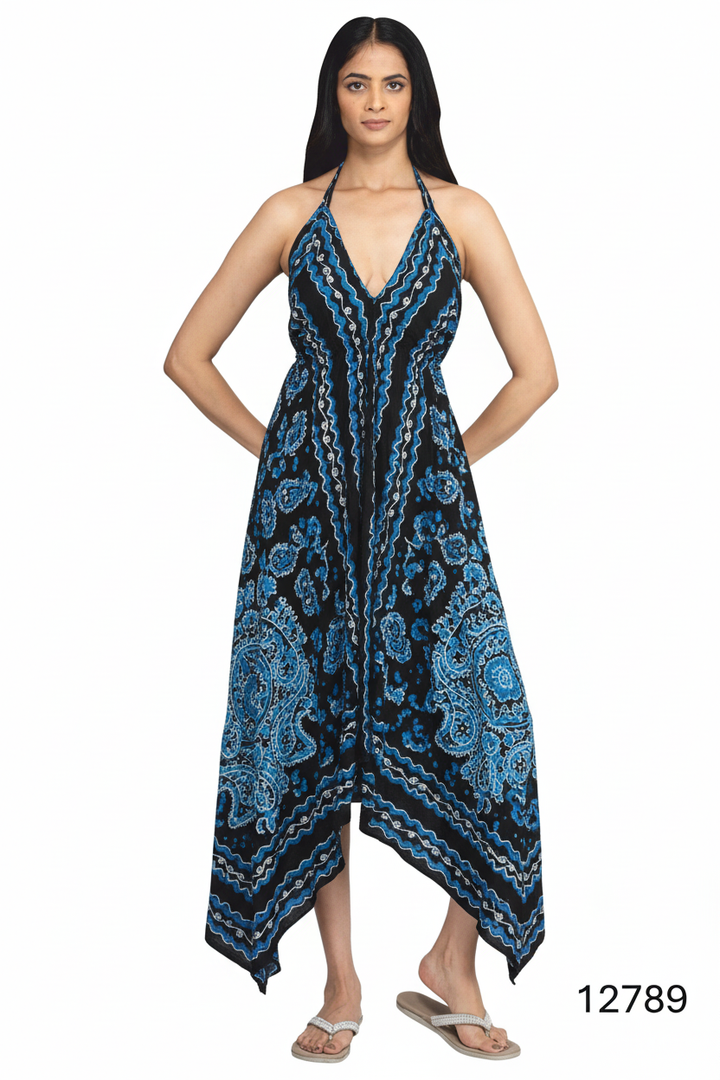 Blue &amp; Black Paisley Sundress