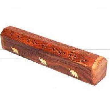 Incense Burner - Elephant Wood Box 12"L - Sacred Crystals Incense Burners