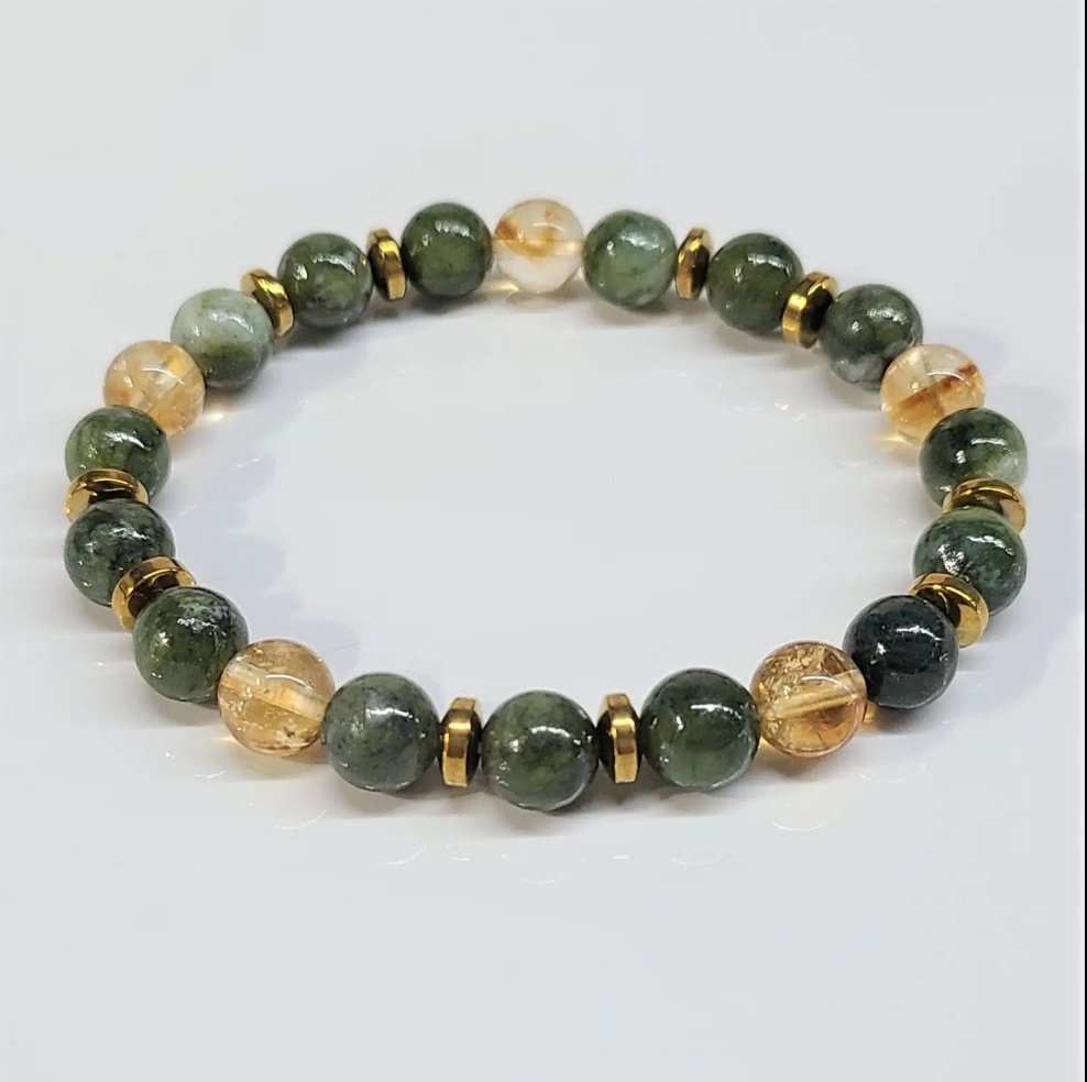 Jade Citrine Stackable Bracelet - Sacred Crystals Bracelets