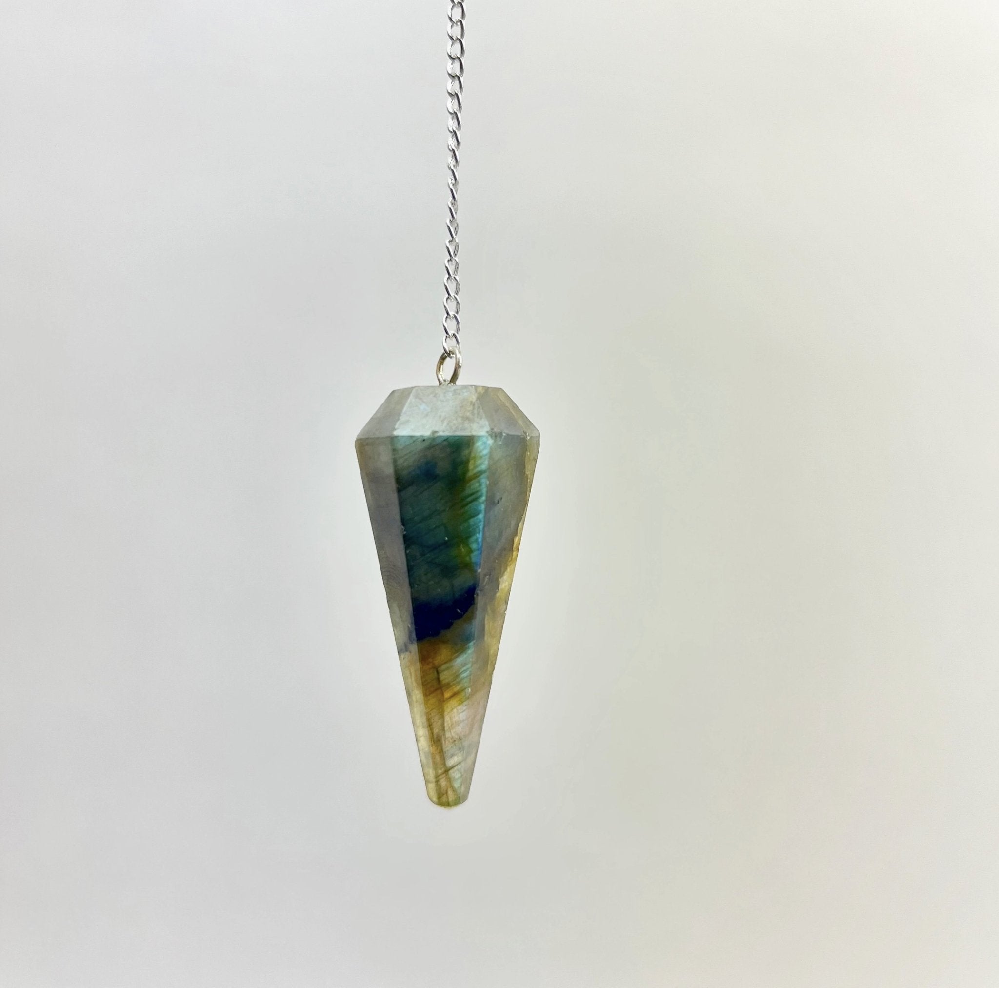 Labradorite Pendulum 6 sided point - Sacred Crystals Pendulums