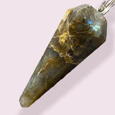Labradorite Pendulum - 6 sided point - Sacred Crystals Pendulums