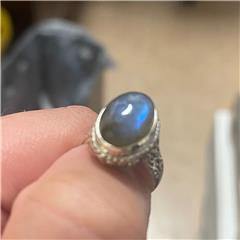 Labradorite Ring Size 6 - "Oval Bliss" - Sacred Crystals Rings