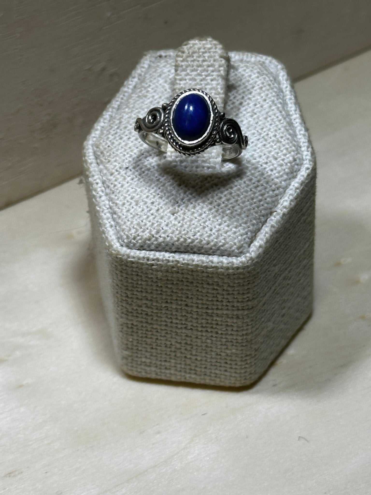 Lapis Lazuli Oval Dainty Ring Size 5 - Sacred Crystals Rings