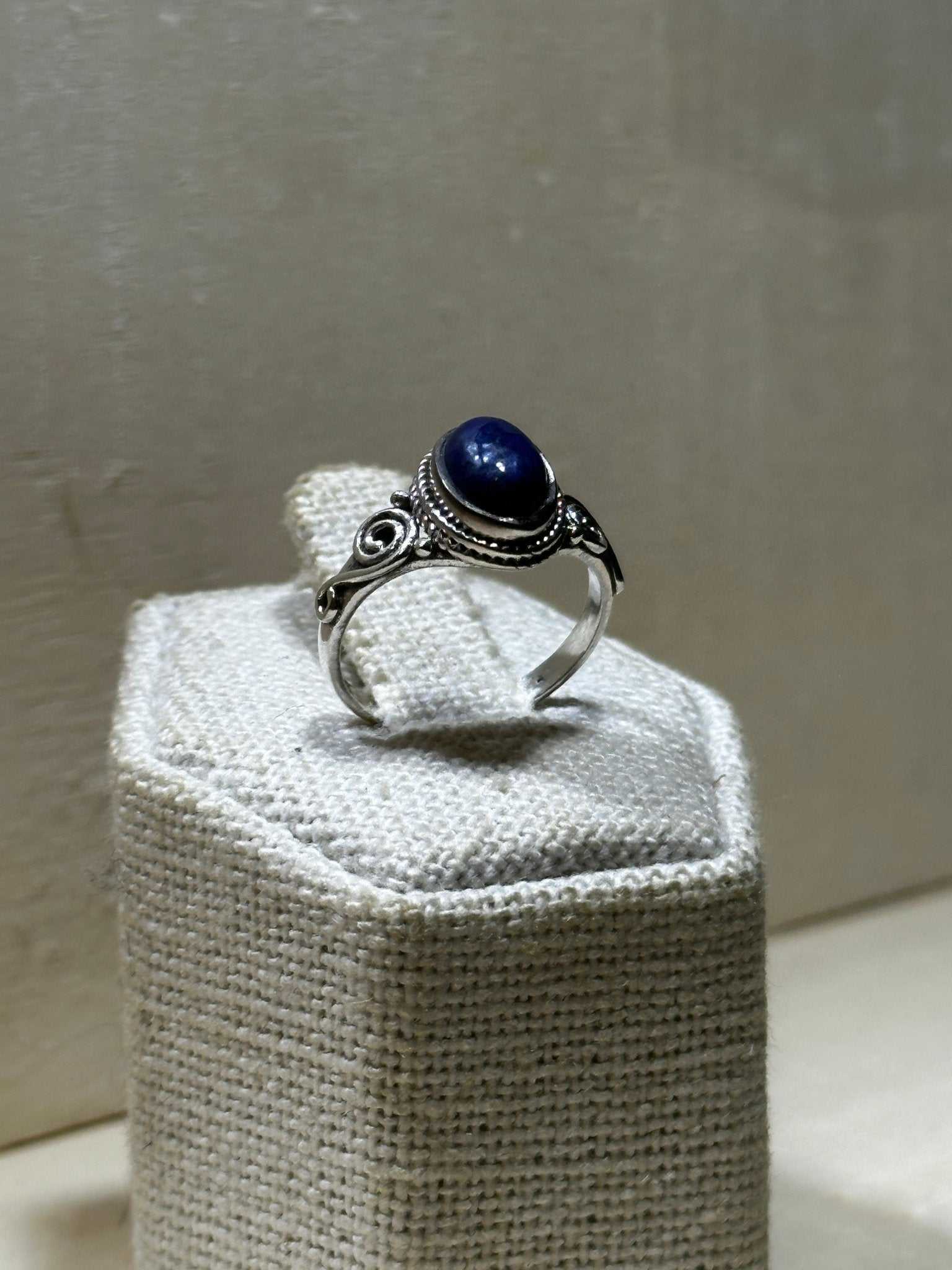 Lapis Lazuli Oval Dainty Ring Size 5 - Sacred Crystals Rings