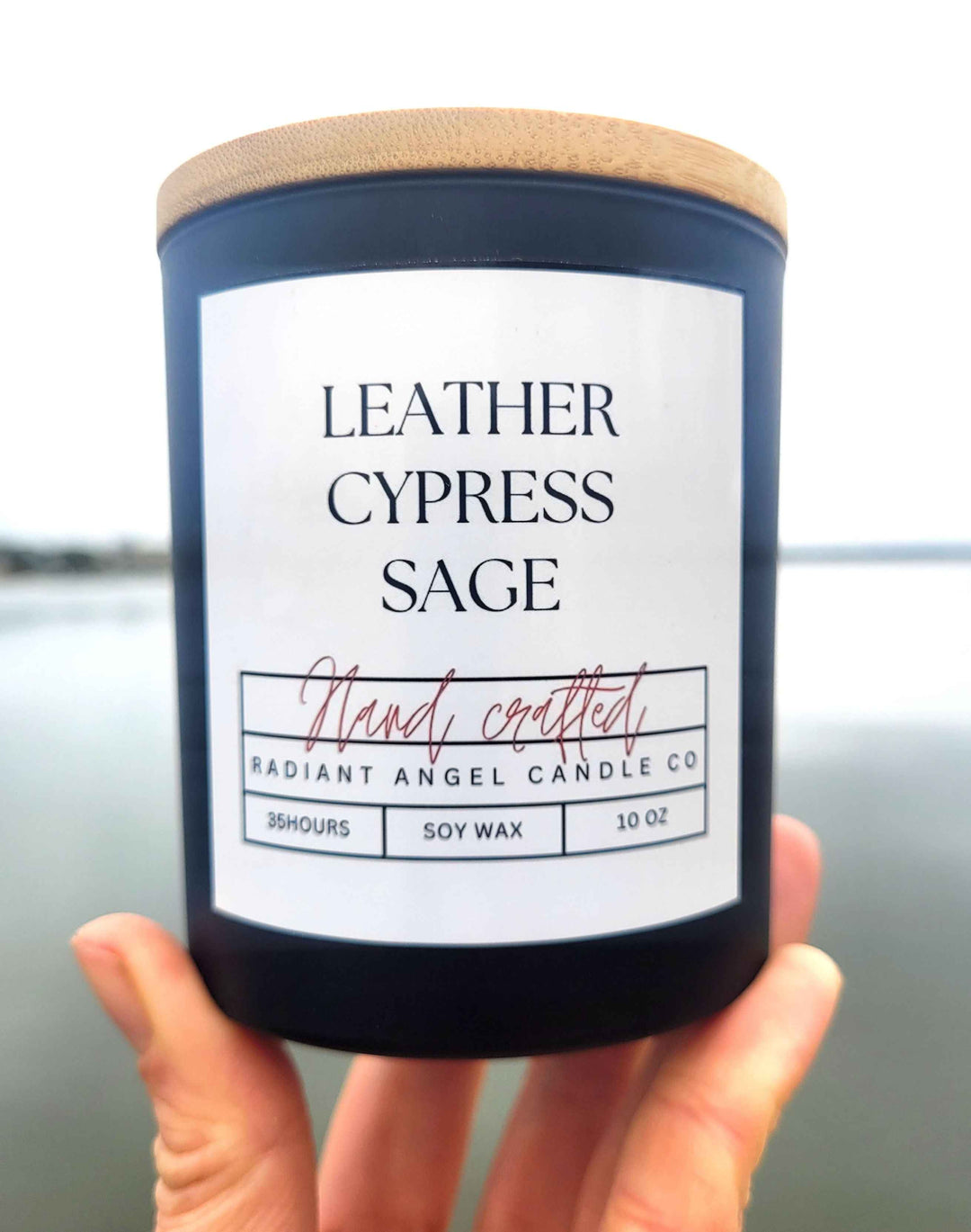 Leather, Cypress &amp; Sage Soy Candle