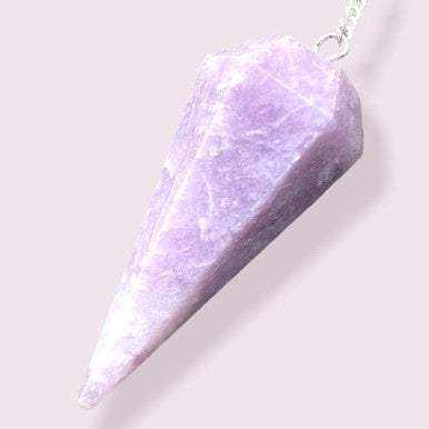 Lepidolite Pendulum - 6 sided point - Sacred Crystals Pendulums