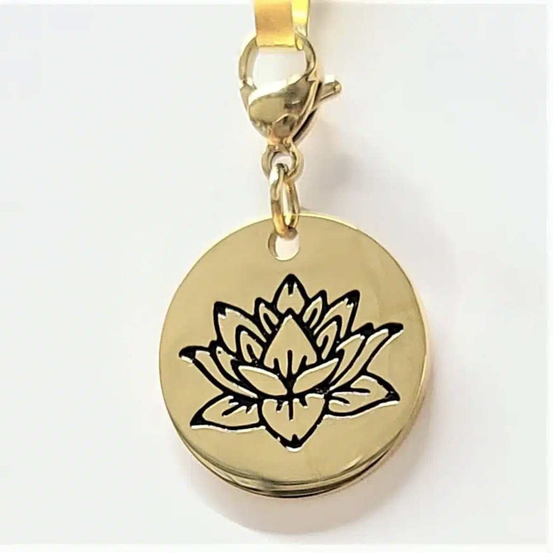 Lotus Flower Charm Gold - Sacred Crystals Shop All