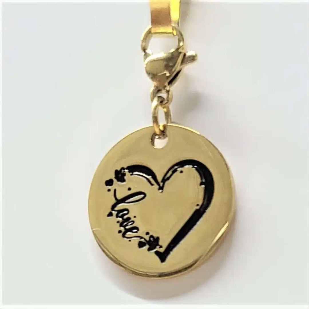 Love Heart Charm Gold - Sacred Crystals Shop All