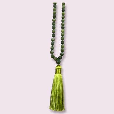 Mala Necklace: Nephrite Jade - Sacred Crystals Chains and Necklaces