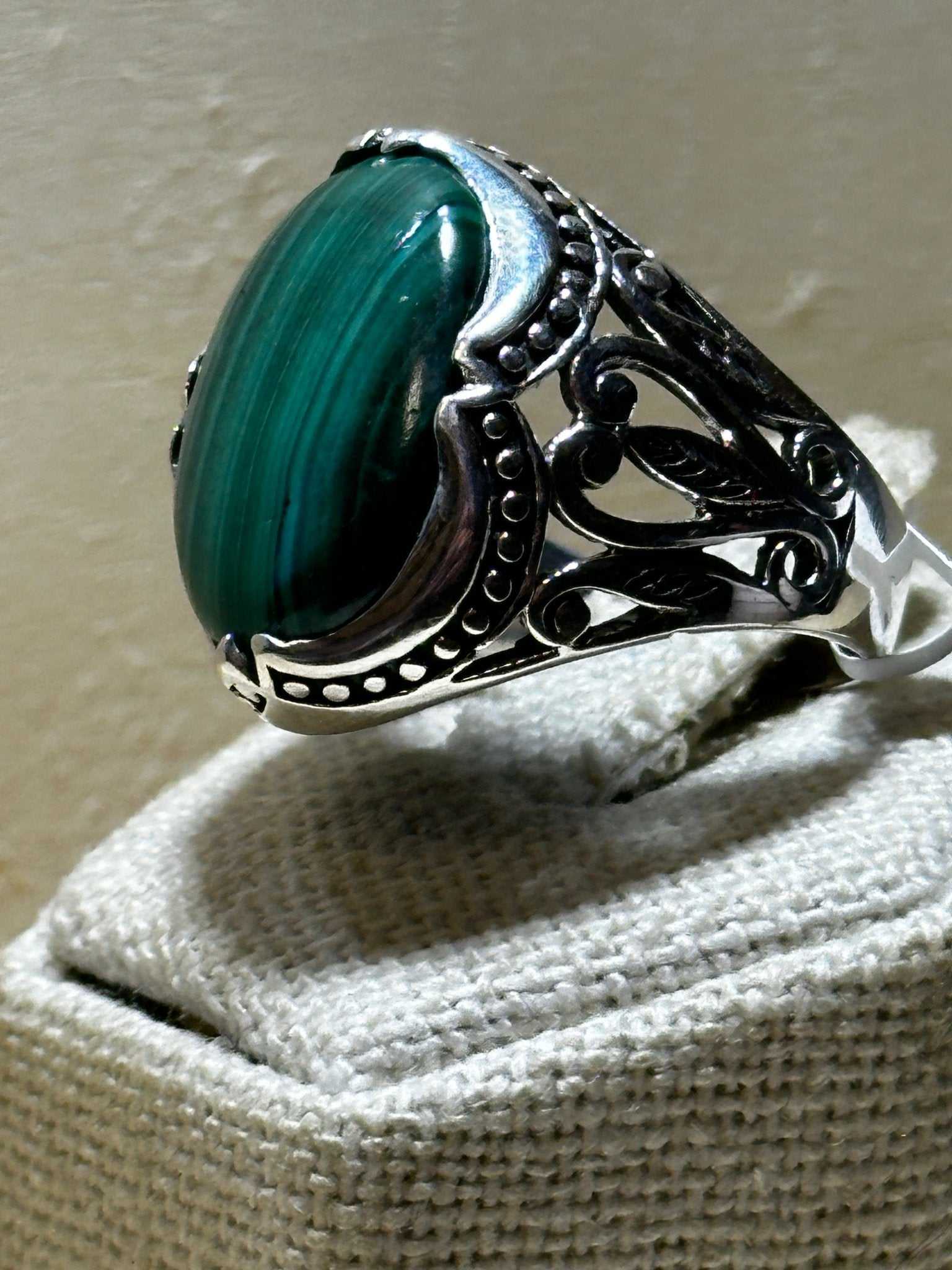 Malachite Ring Size 11 (09.4080) - Sacred Crystals Rings