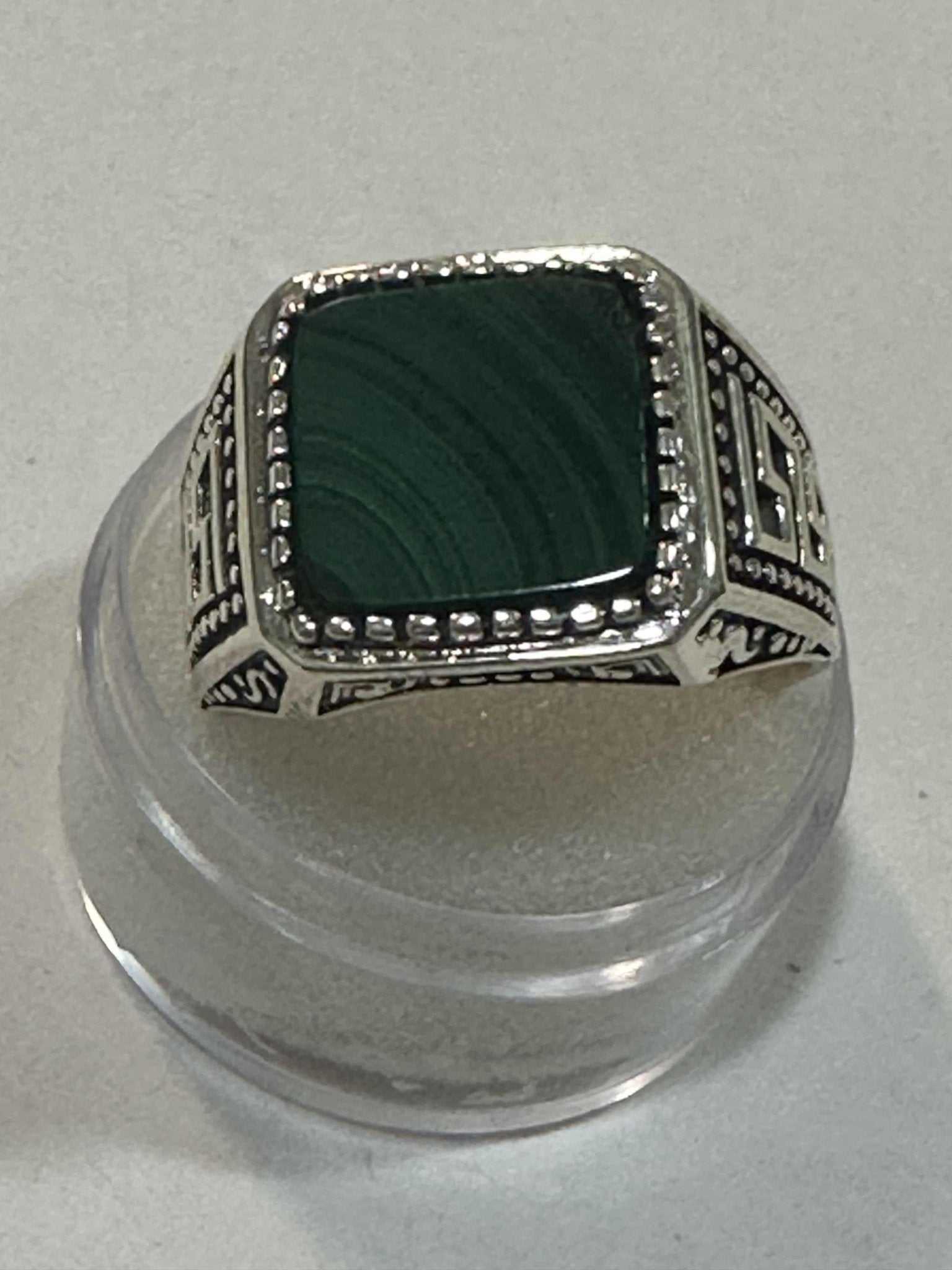 Malachite Ring Size 11 "Gods Meander" - Sacred Crystals Rings