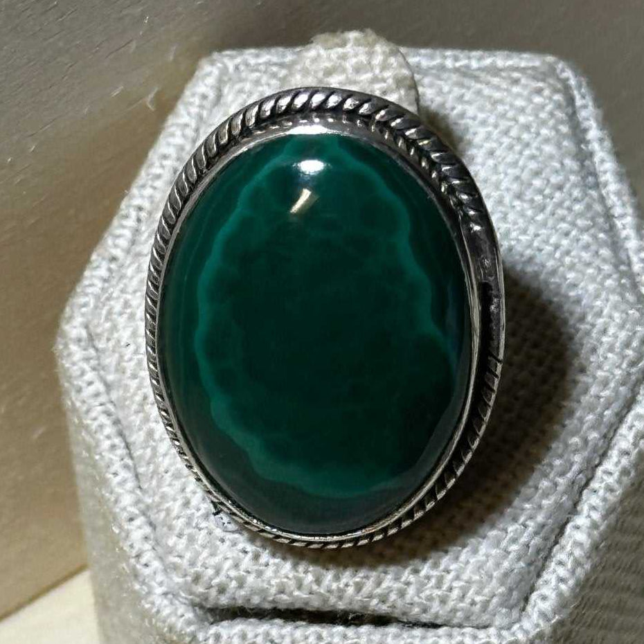 Malachite Ring Size 7 (13.1054) - Sacred Crystals Rings