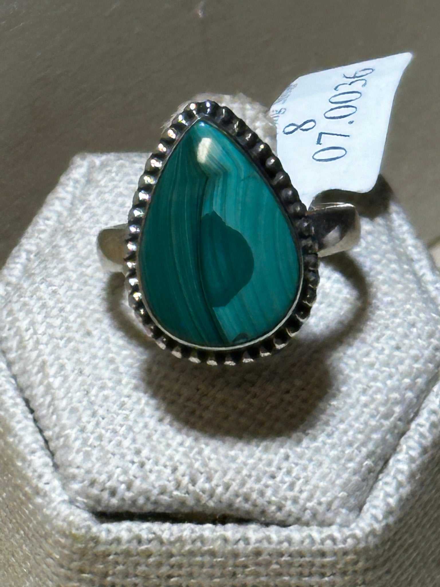 Malachite Ring Size 8 (07.0036) - Sacred Crystals Rings