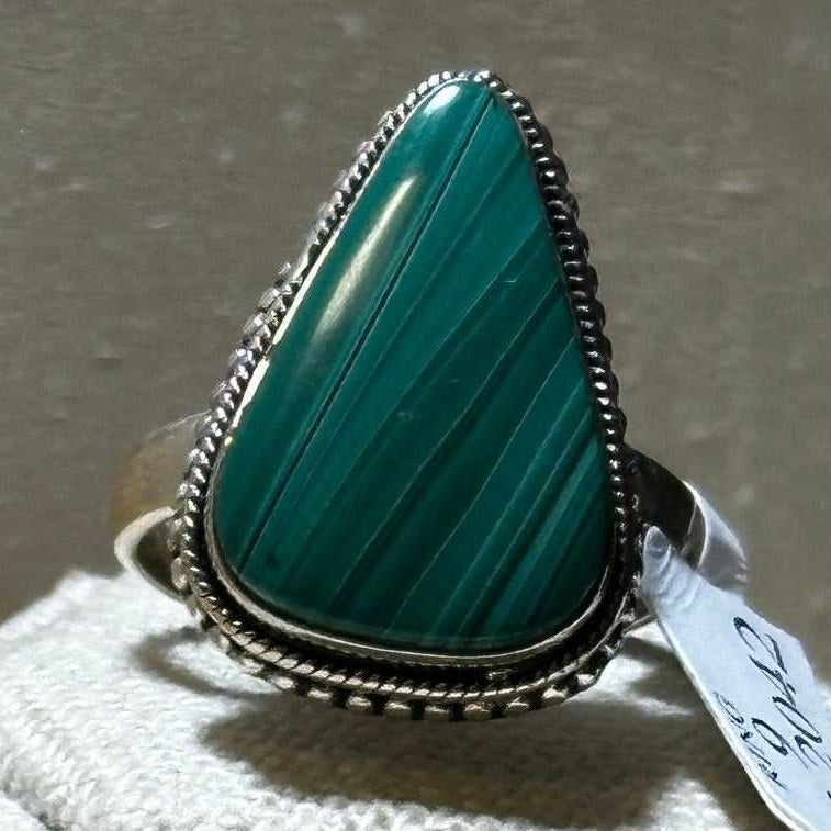 Malachite Ring Size 9 (08.2042) - Sacred Crystals Rings