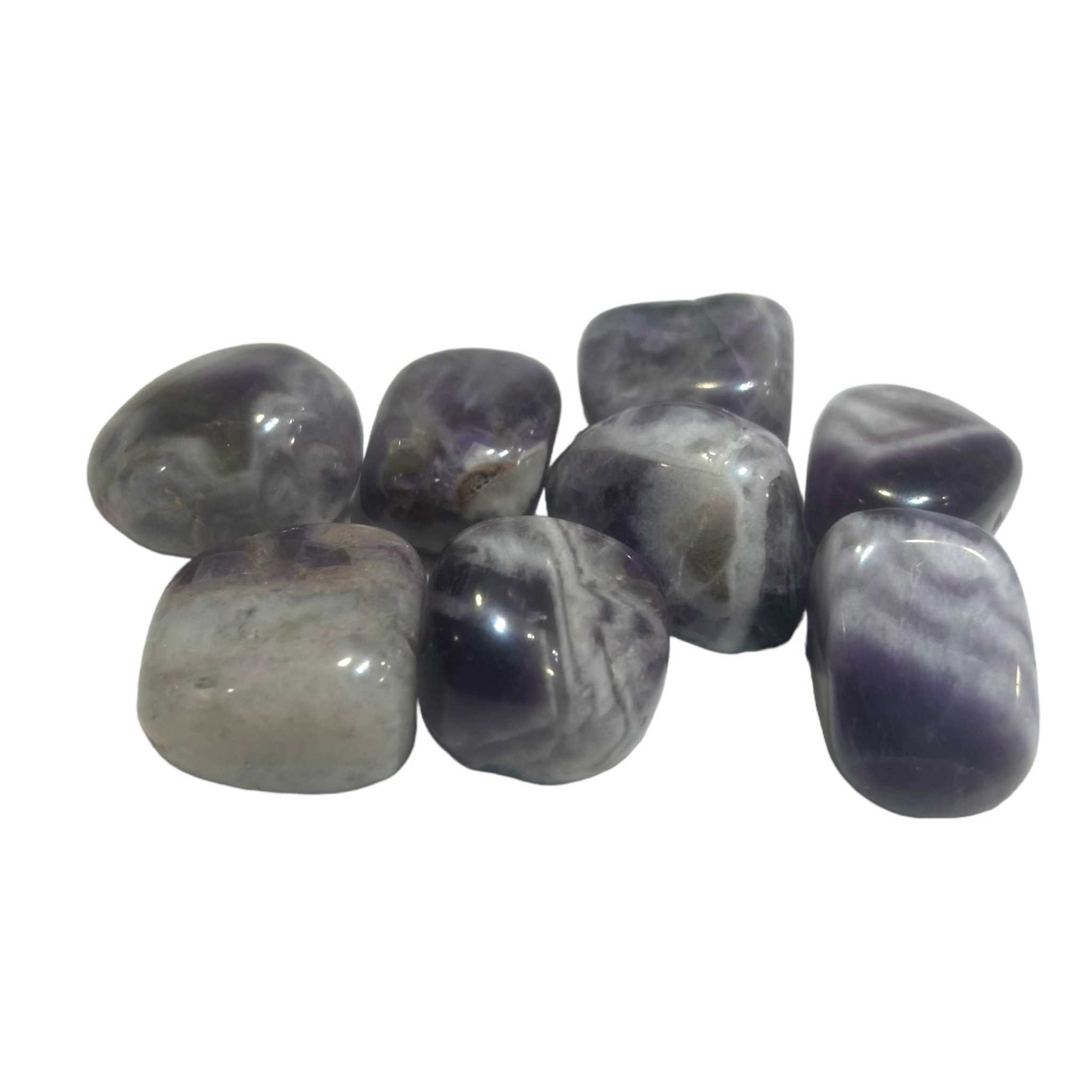 Mini Chevron Amethyst Tumbled Stone - Sacred Crystals Tumbled Stones