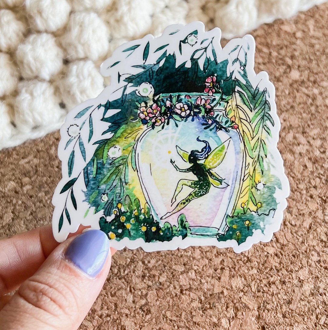 Mini Sticker - Fairy Jar - Sacred Crystals Stickers