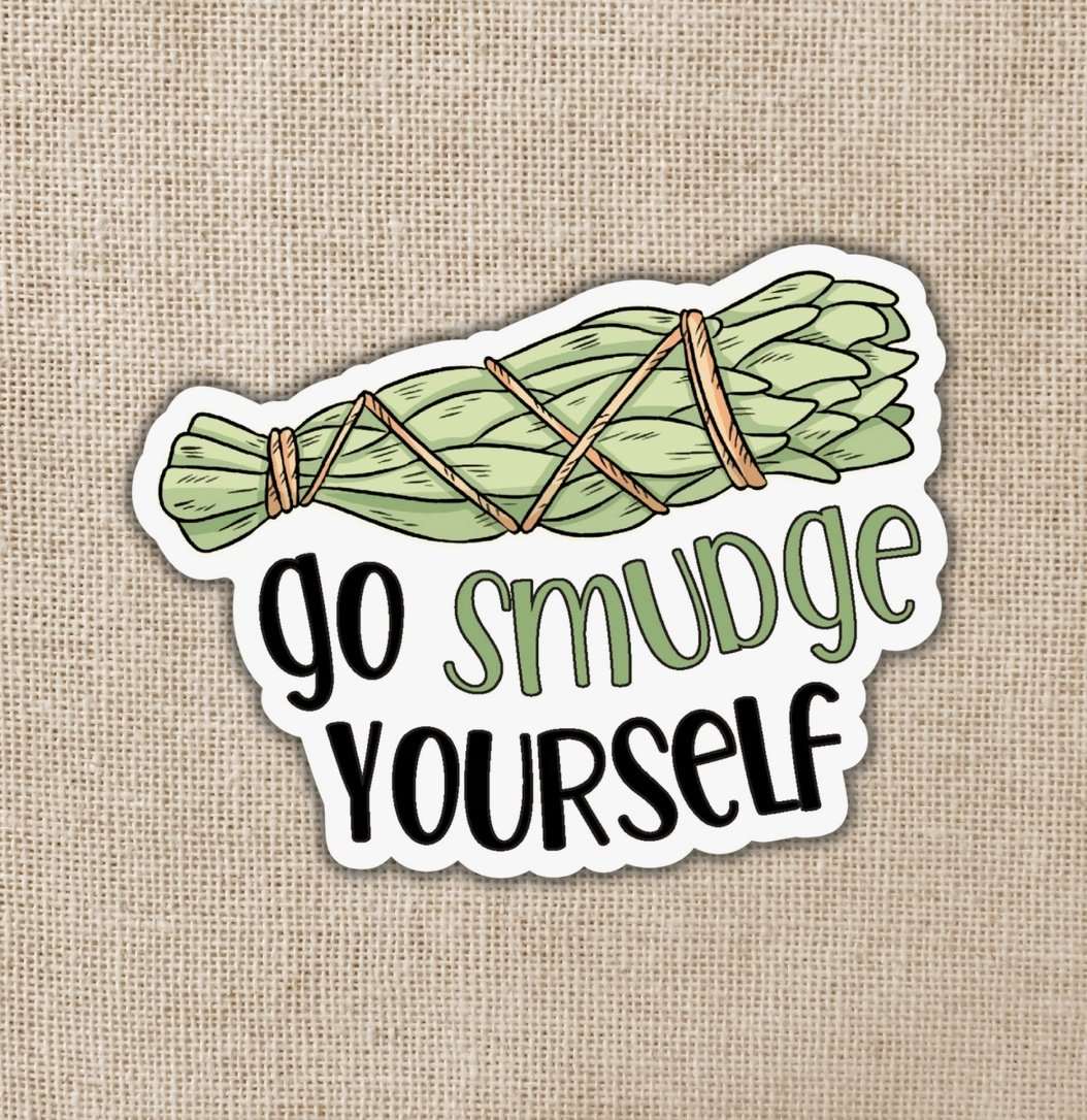 Mini Sticker - Go Smudge Yourself - Sacred Crystals Stickers