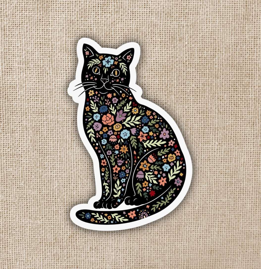 Mini Sticker - Magic Boho Cat - Sacred Crystals Stickers