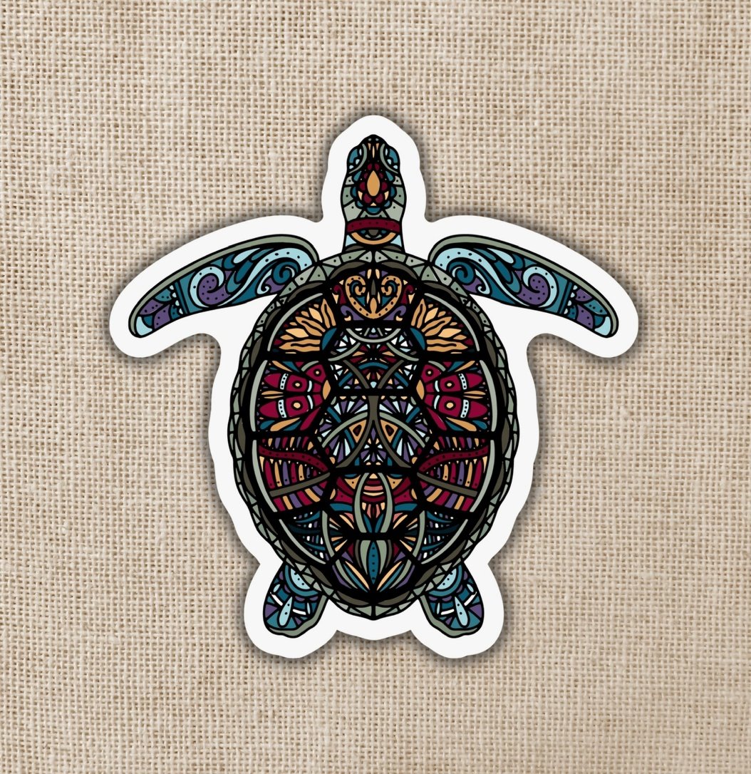 Mini Sticker - Mandala Sea Turtle - Sacred Crystals Stickers