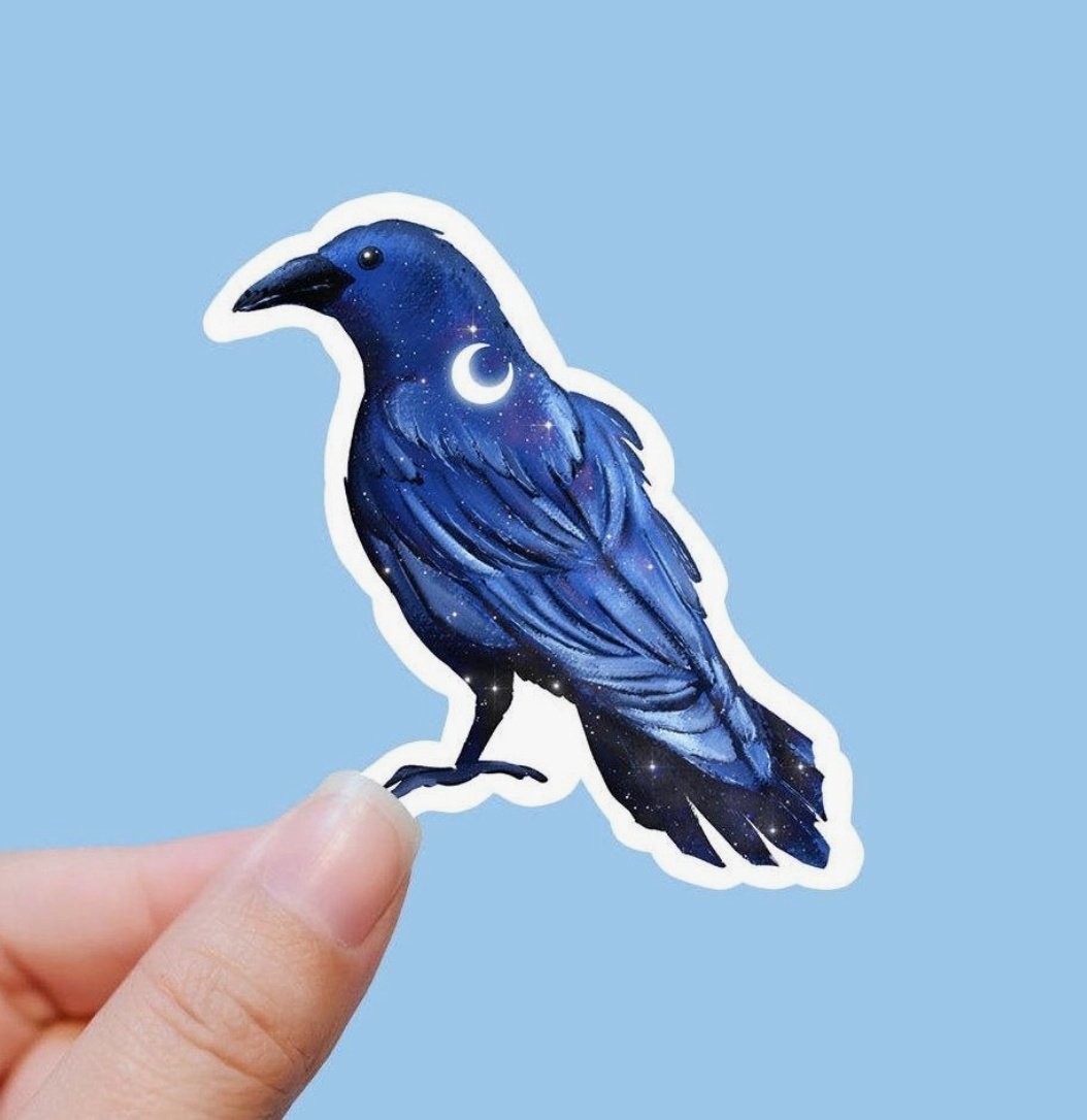 Mini Sticker - Night Raven - Sacred Crystals Stickers