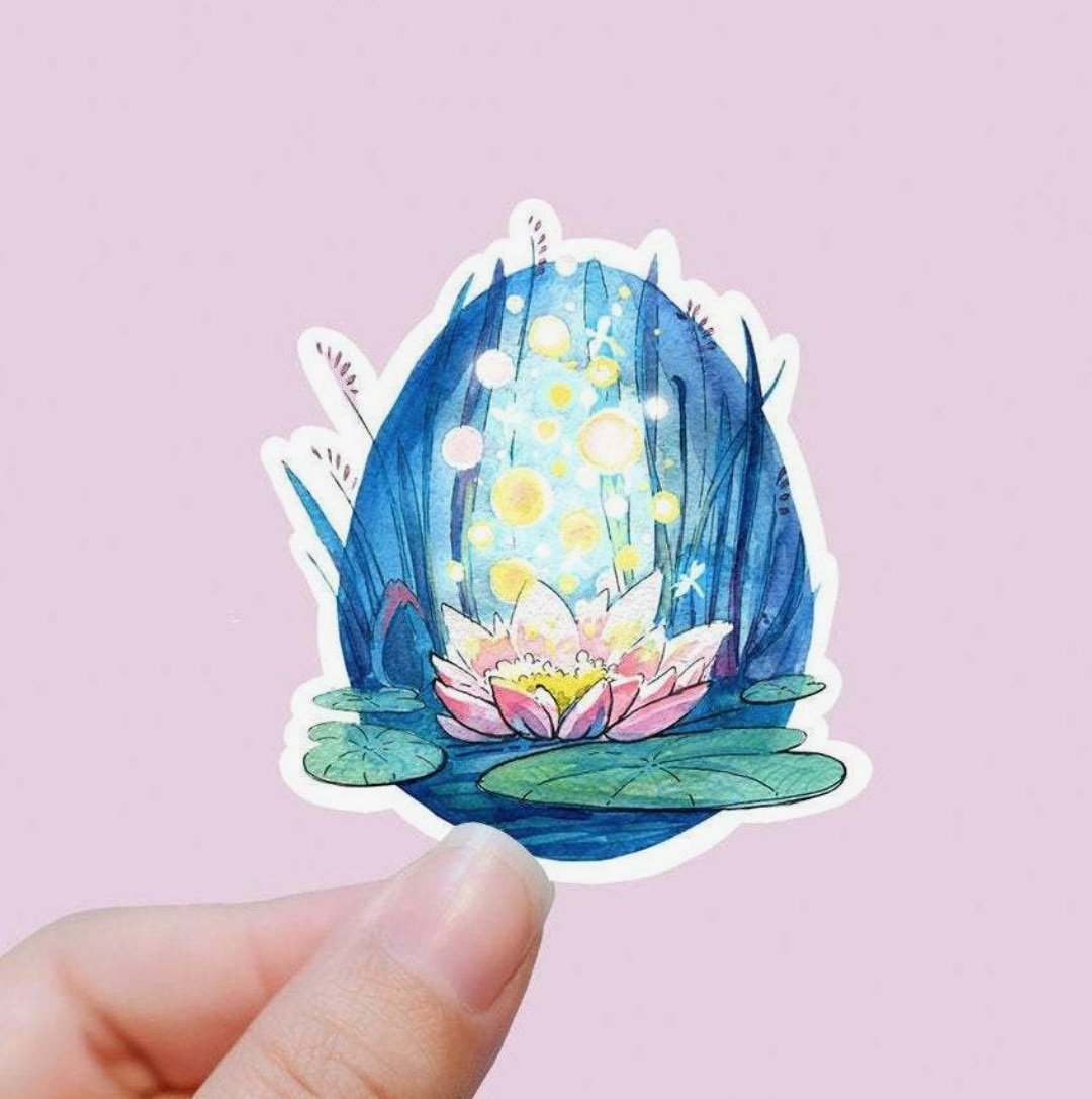 Mini Sticker - Water Lily - Sacred Crystals Stickers