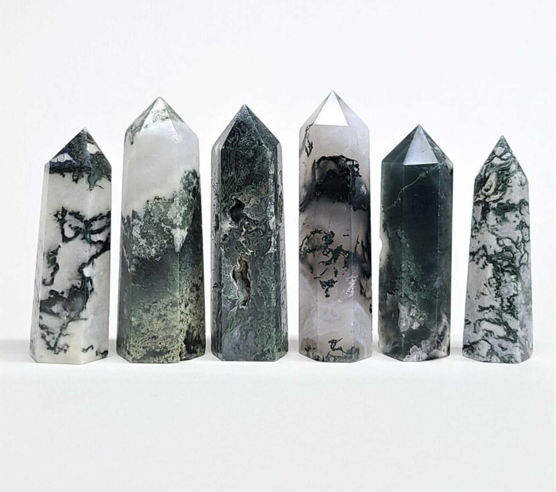 Moss Agate Destiny Tower - Sacred Crystals Agate