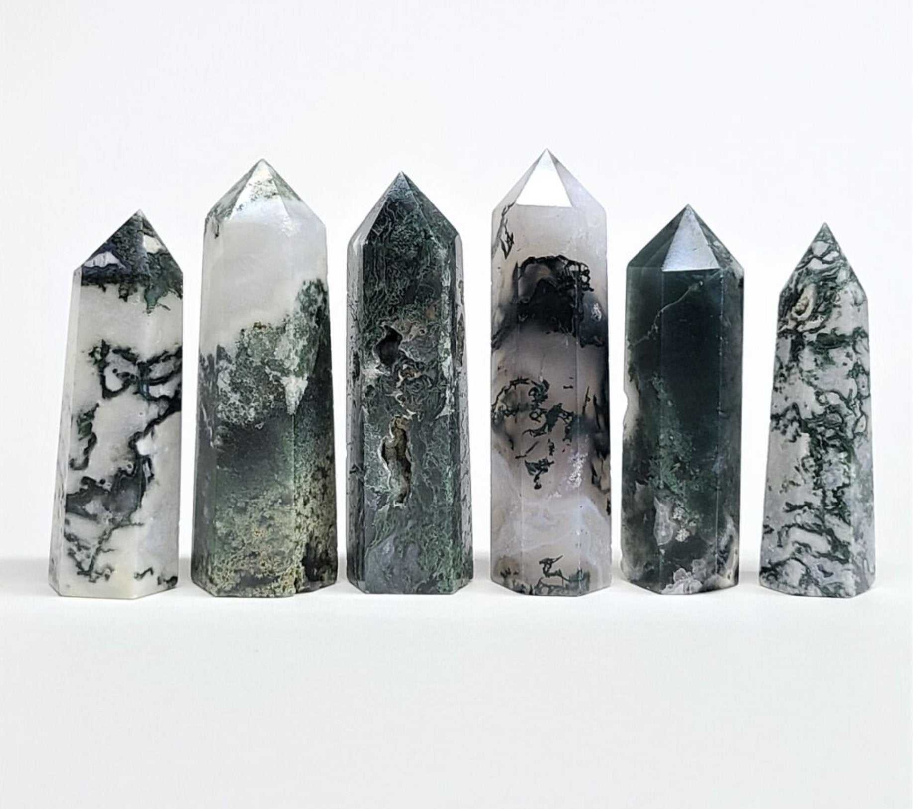 Moss Agate Destiny Tower - Sacred Crystals Agate