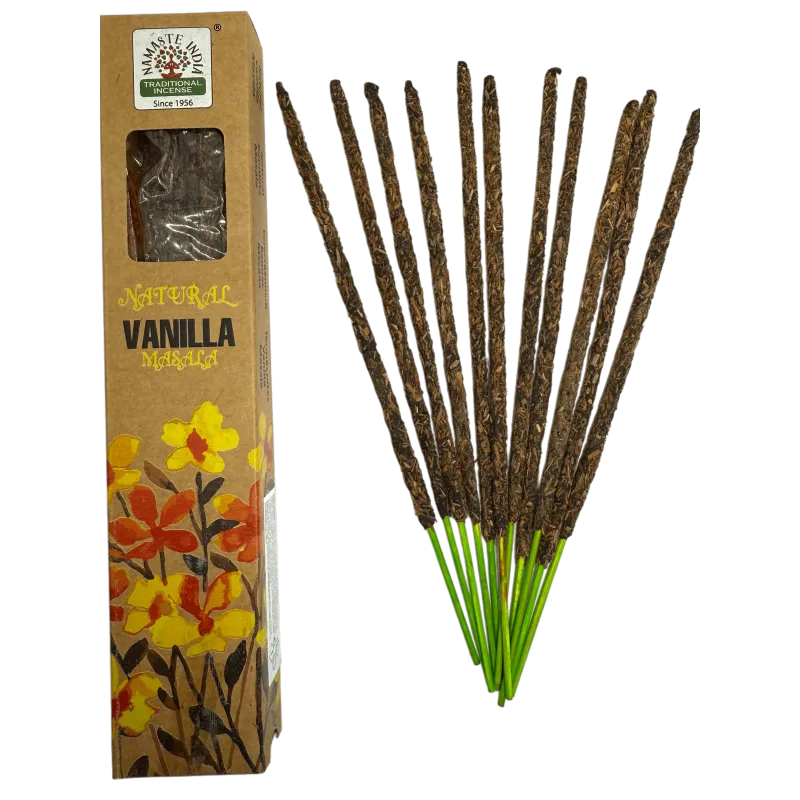 Incense sticks with a decorative box featuring floral designs on a white background