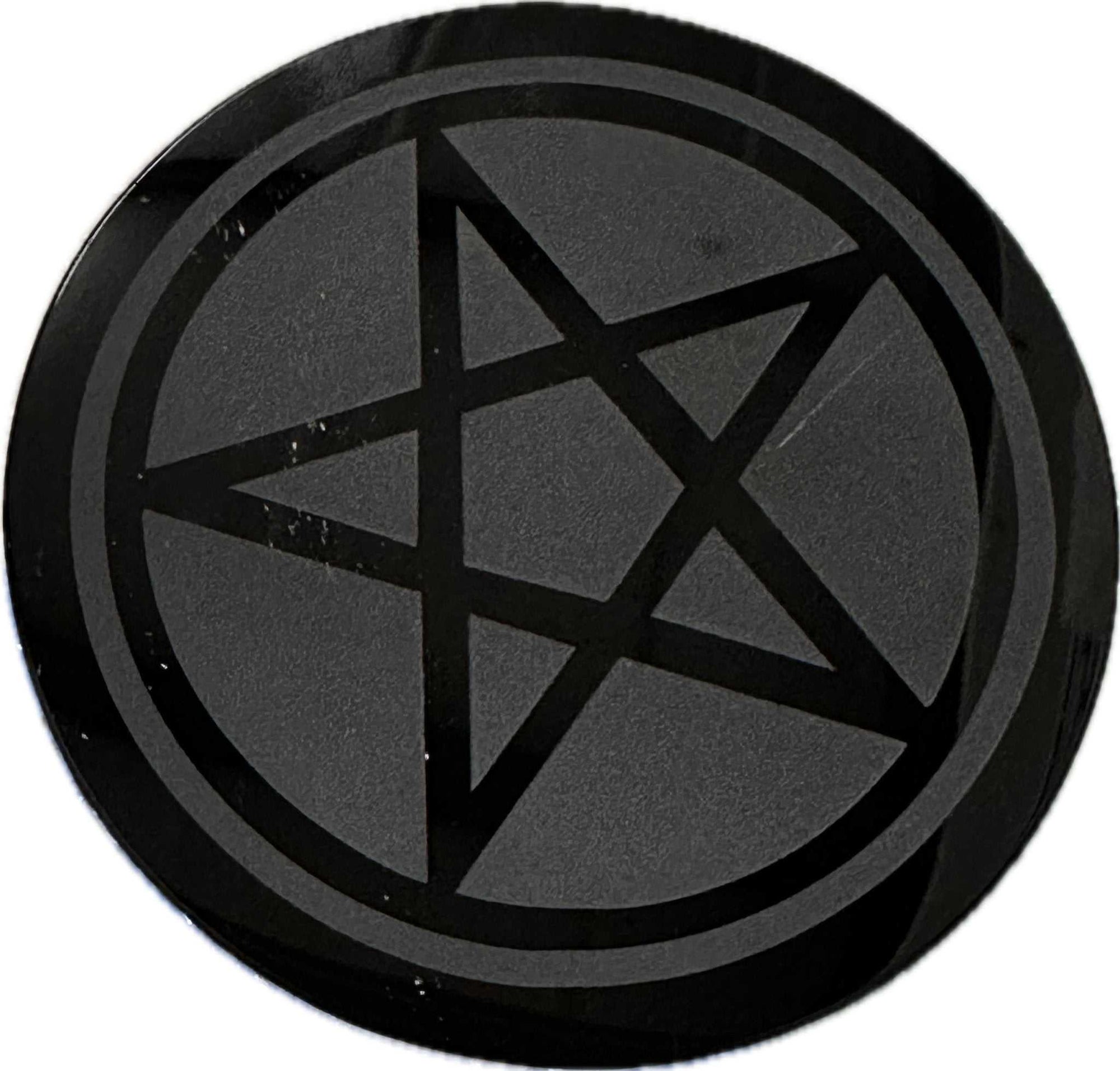 Obsidian Charging Coaster - Pentacle - Sacred Crystals Home Decor