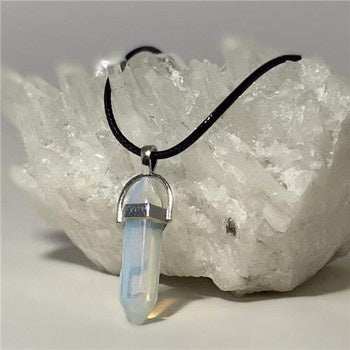 Opalite Bullet Bullet Point Necklace - Sacred Crystals Chains and Necklaces