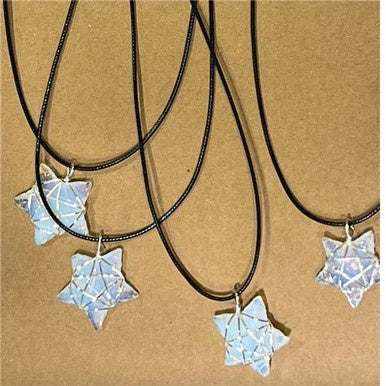 Opalite Star Wire Wrapped Necklace - Sacred Crystals Chains and Necklaces