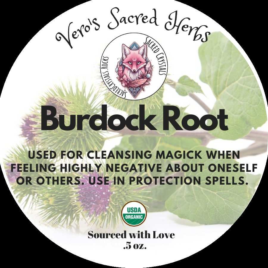 Organic Burdock Root - .5oz - Sacred Crystals Herbs