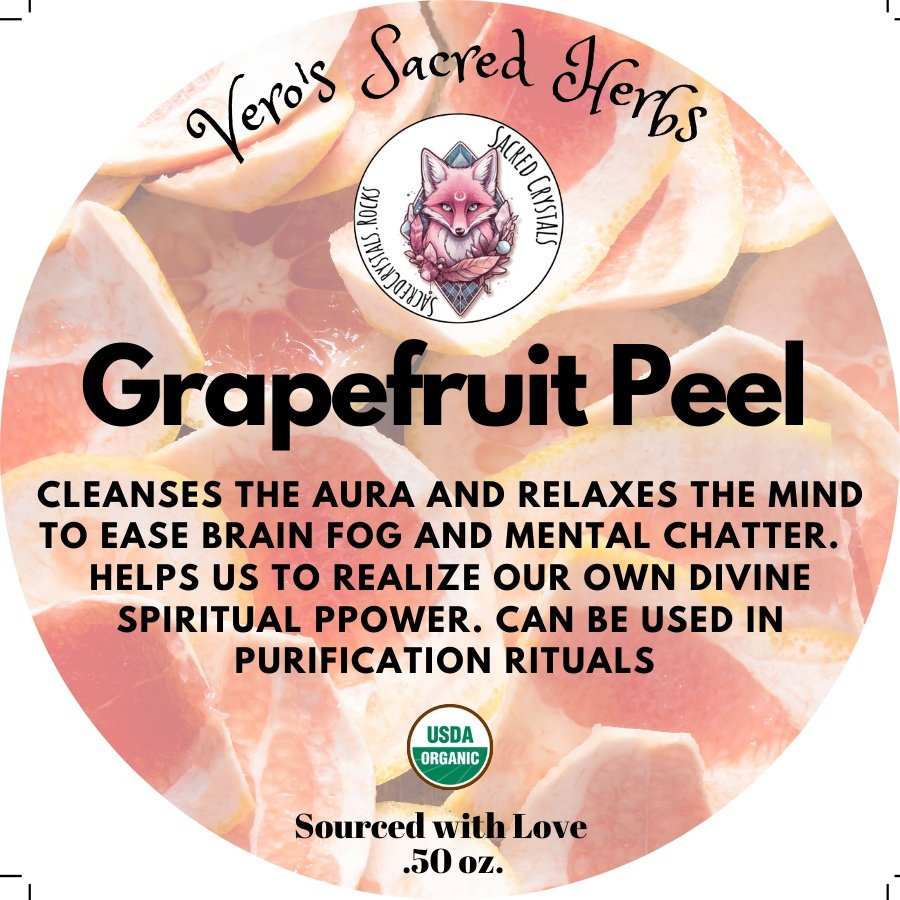 Organic Grapefruit Peel - .50 oz - Sacred Crystals Herbs