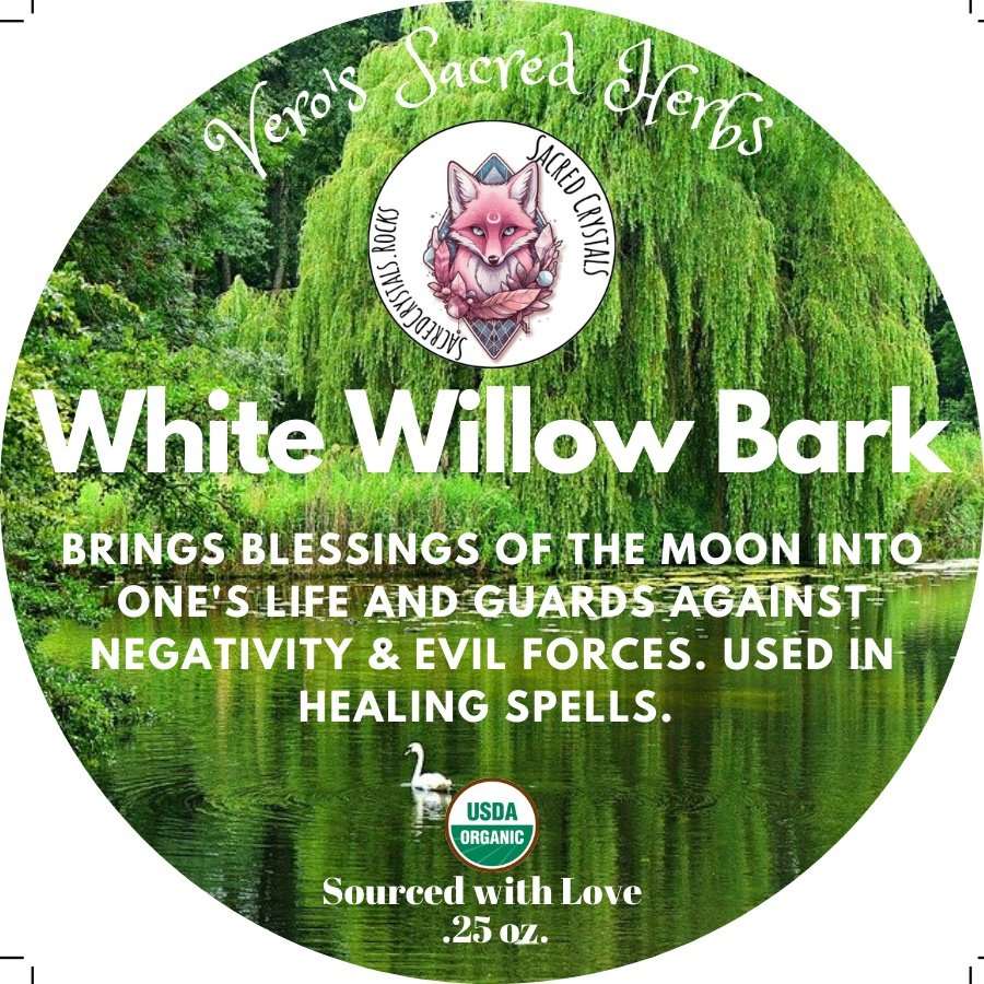 Organic White Willow Bark - .25oz - Sacred Crystals Herbs