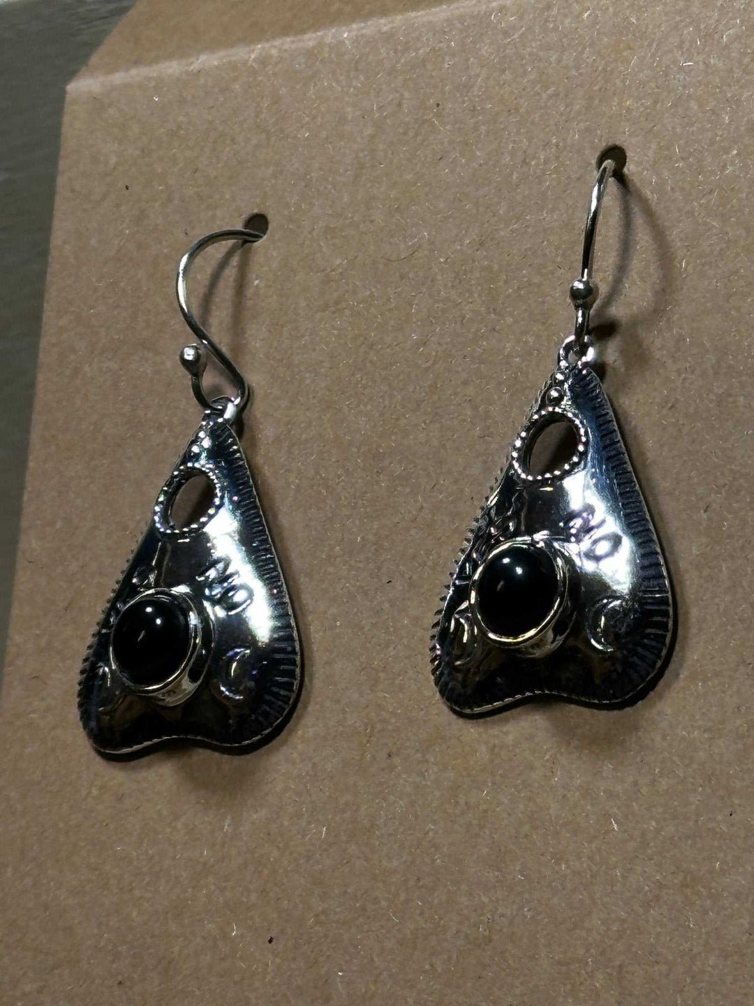 Ouija Black Onyx Earrings (06.6044) - Sacred Crystals Earrings
