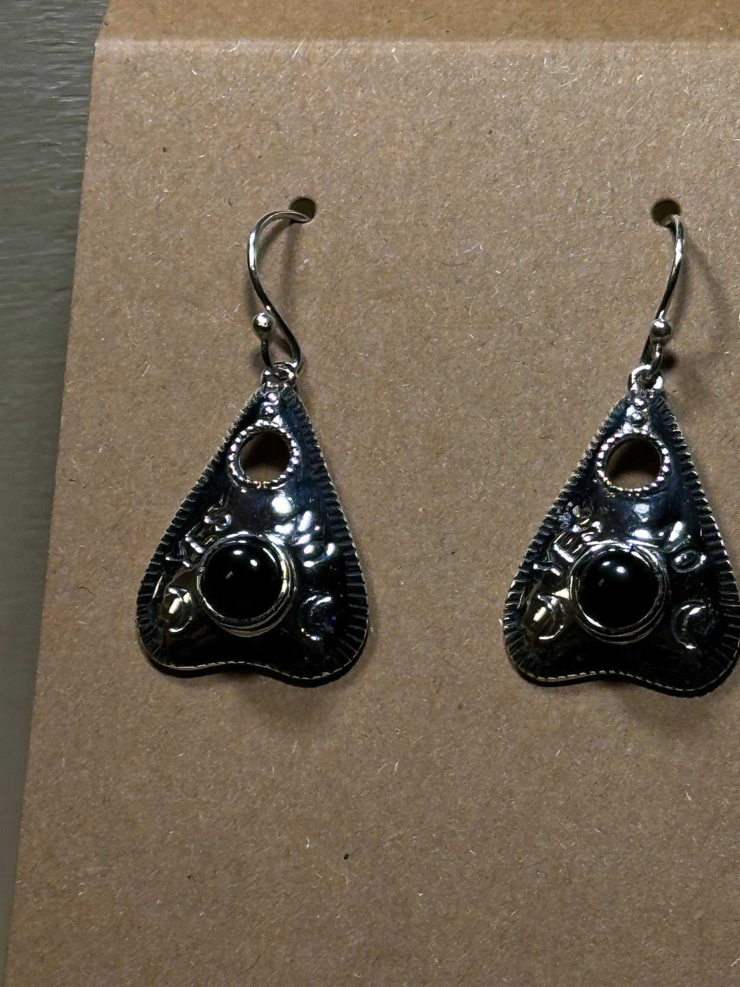 Ouija Black Onyx Earrings (06.6044) - Sacred Crystals Earrings