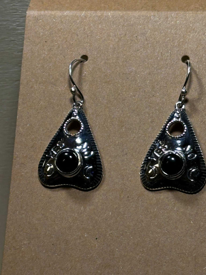 Ouija Black Onyx Earrings (06.6044) - Sacred Crystals Earrings