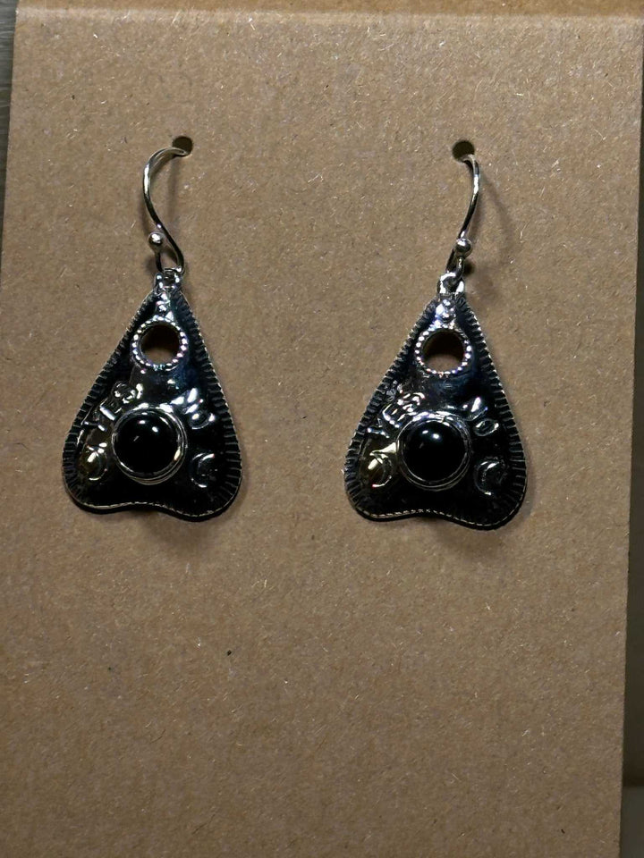 Ouija Black Onyx Earrings (06.6044) - Sacred Crystals Earrings